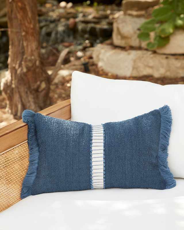 Deluxe Jacquard Indoor/Outdoor Lumbar Pillow, 12" x 20"